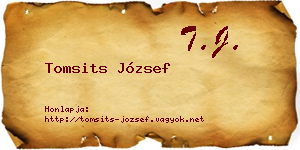 Tomsits József névjegykártya